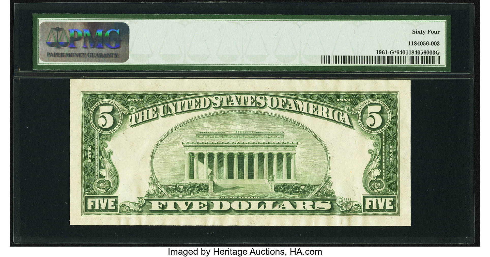 image for: Fr. 1961-G* $5 1950 Wide Federal Reserve Note. PMG Choice Uncirculated 64....