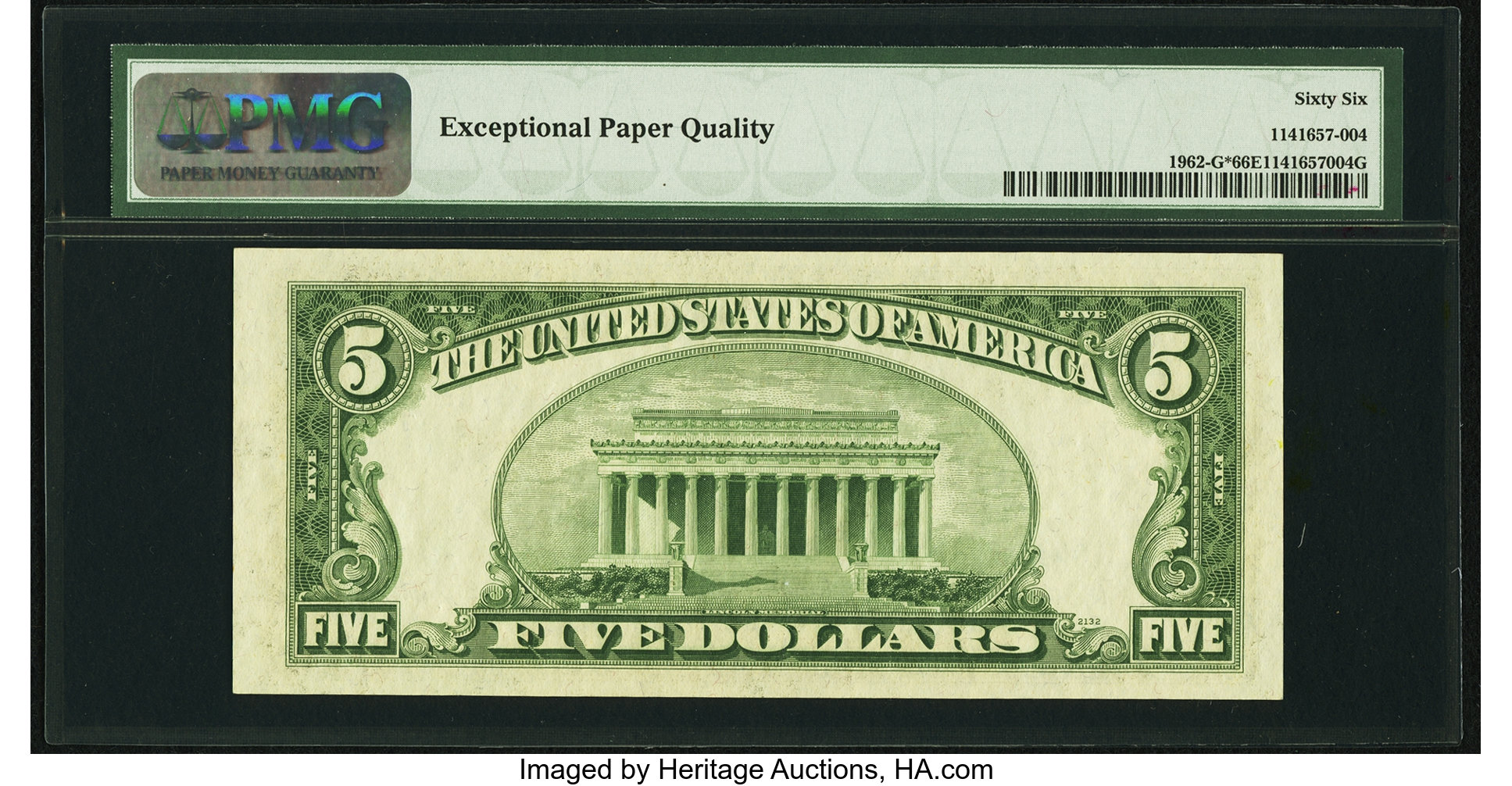 image for: Fr. 1962-G* $5 1950A Federal Reserve Note. PMG Gem Uncirculated 66 EPQ....