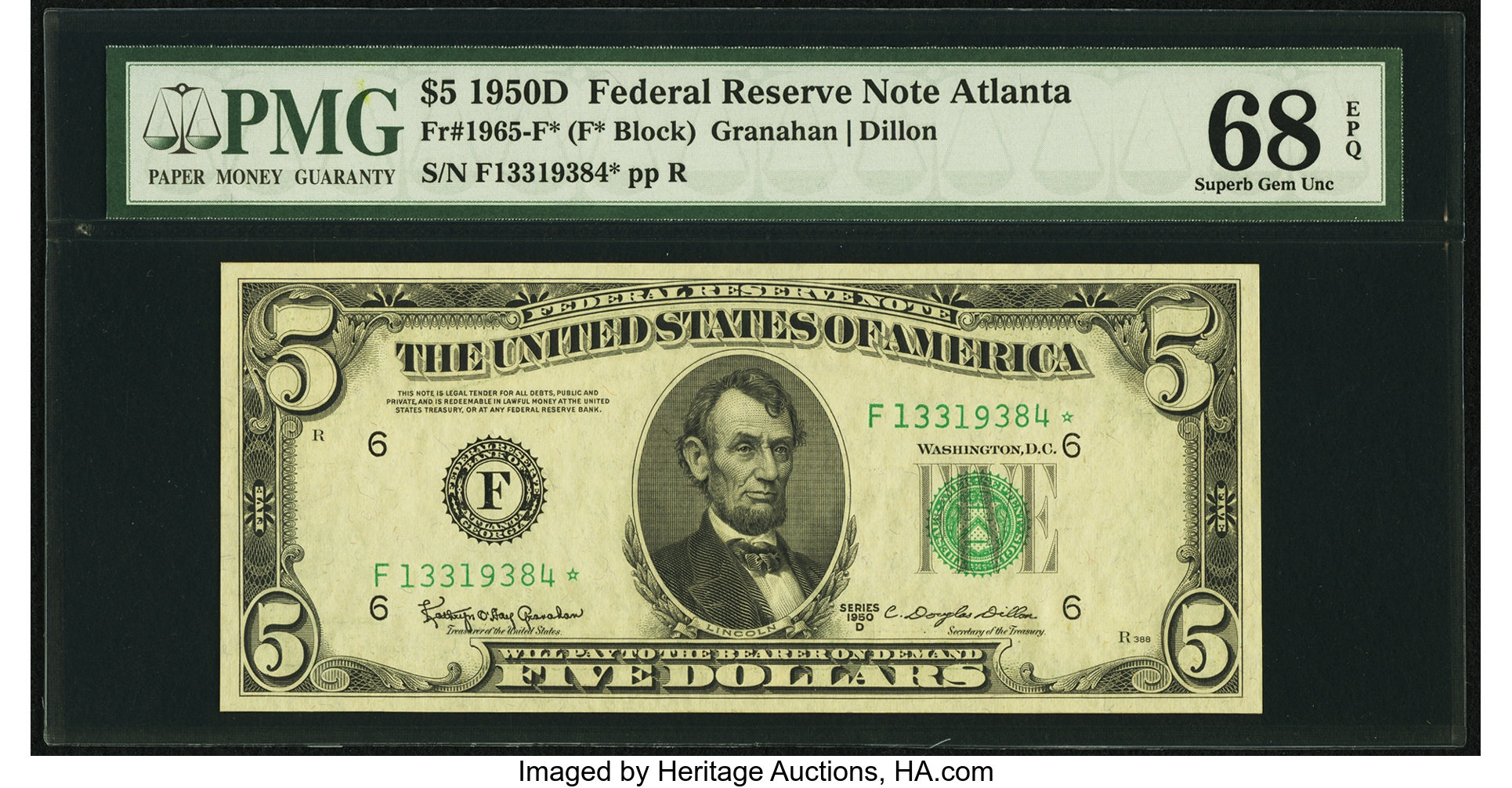 1950D $5 Replacement, Atlanta (Fr. 1965F*)