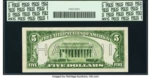 image for: Fr. 2301 $5 1934 Hawaii Federal Reserve Note. PCGS Gem New 65PPQ....