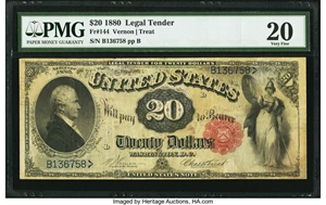 image for: Fr. 144 $20 1880 Legal Tender PMG Very Fine 20....