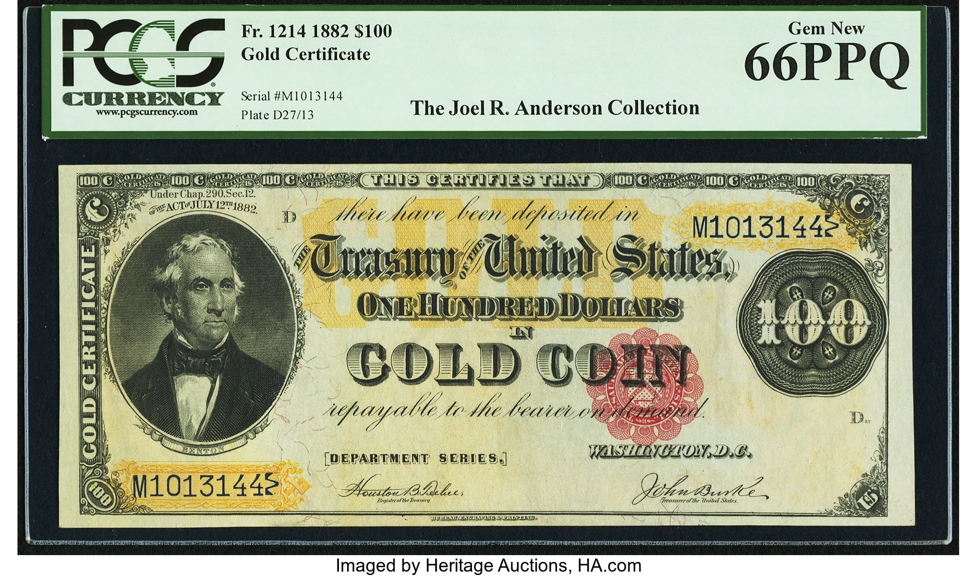 1882 Series Gold Certificates Complete Set of 7 Modern $2 Bills ($20, –  Merrick Mint