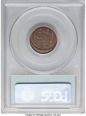 image for: 1939 1C Lincoln Cent -- Struck 10% Off Center -- MS65 Red and Brown PCGS....