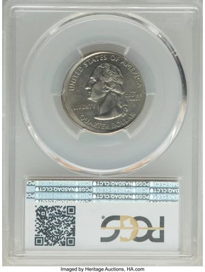 image for: 2003-P 25C Maine Statehood Quarter -- Uncentered Broadstrike -- AU58 PCGS....