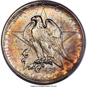 image for: 1937 50C Texas MS67+ PCGS. CAC. PCGS Population: (127/5 and 24/1+). NGC Census: (78/9 and 6/0+). CDN: $400 Whsle. Bid for p...