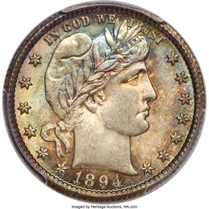 image for: 1894-O 25C MS64+ PCGS. CAC. PCGS Population: (27/21 and 1/3+). NGC Census: (29/14 and 0/0+). CDN: $900 Whsle. Bid for NGC/P...
