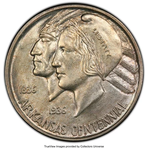 image for: 1939-D 50C Arkansas MS66 PCGS. PCGS Population: (120/14 and 15/3+). NGC Census: (38/10 and 2/1+). CDN: $525 Whsle. Bid for ...