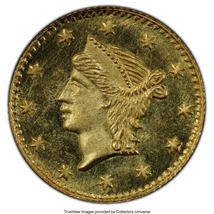 image for: Undated 25C Liberty Round 25 Cents, BG-222, R.2, MS64 PCGS. PCGS Population: (103/20 and 1/0+). NGC Census: (32/25 and 1/0+...