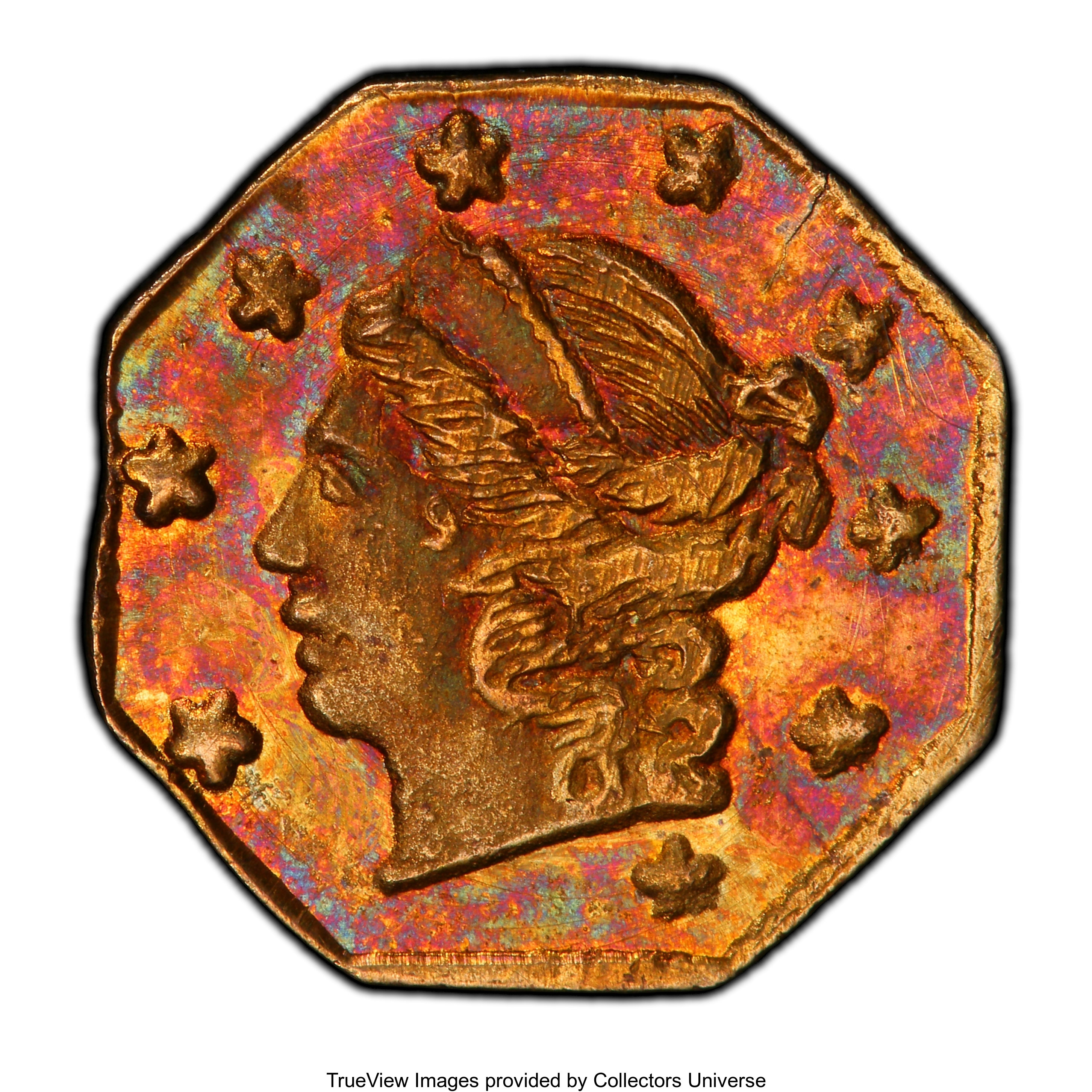 image for: 1867 25C Liberty Octagonal 25 Cents, BG-709, R.4, MS62 PCGS. Ex: Di Pierro Collection. PCGS Population: (6/76 and 0/1+). NG...