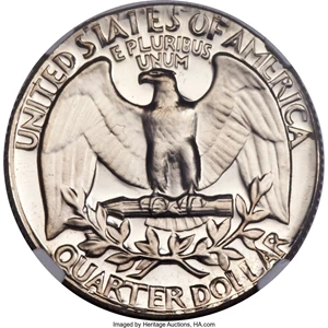 image for: 1968-S 25C Washington Quarter Dollar -- Double Struck on a 5C Planchet -- PR65 Ultra Cameo NGC. 4.9 Grams....