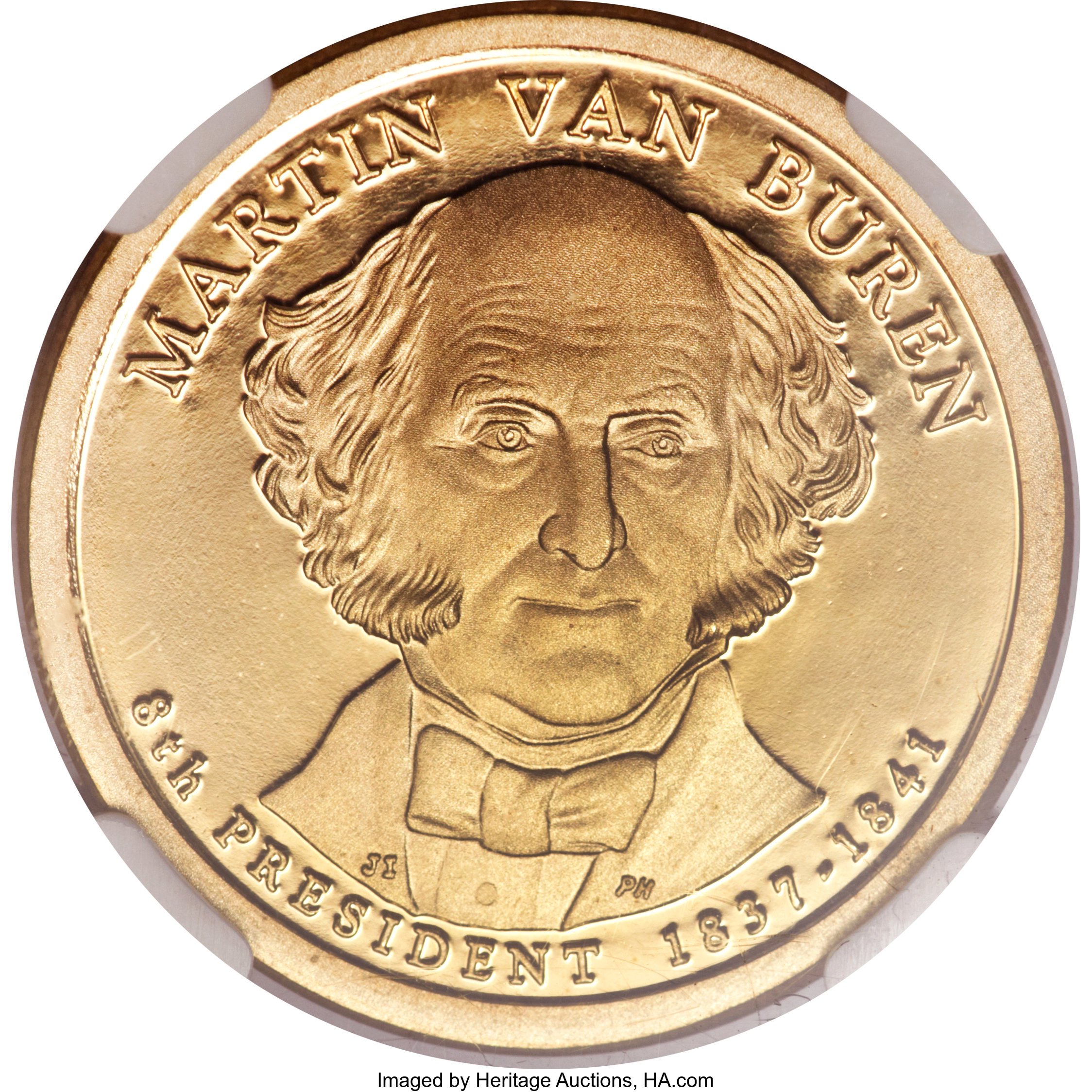 image for: 2008-S $1 Van Buren Dollar -- Vertically Misaligned -- PR69 Ultra Cameo NGC....