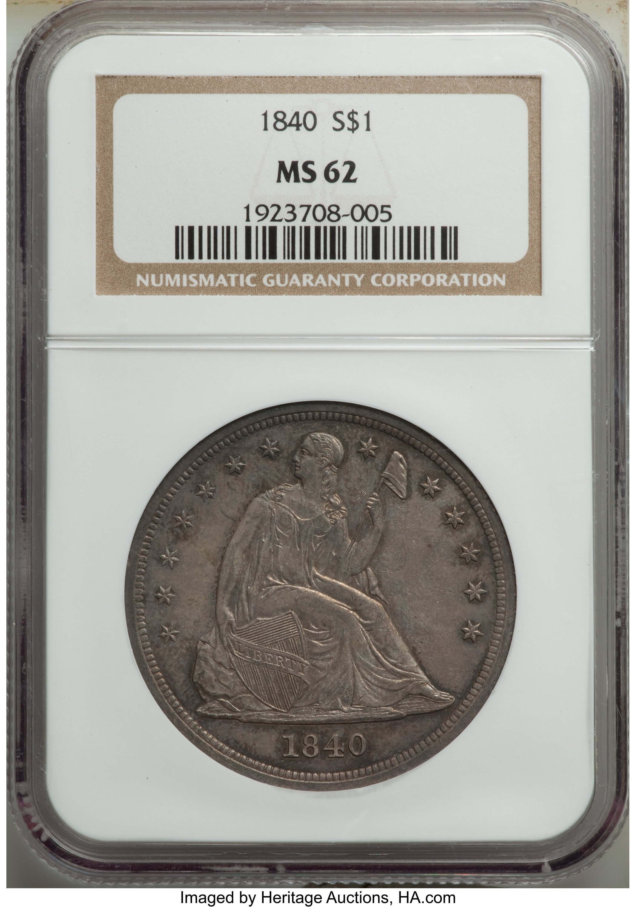 1840 $1 MS62 thumbnail 4