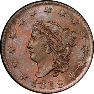 image for: L1C 1818 PCGS MS64RB CAC
