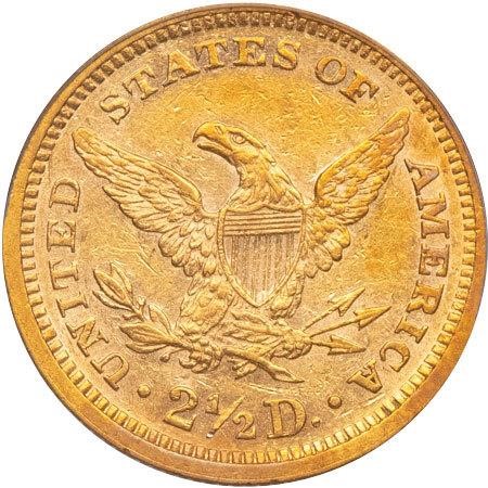 image for: $2.50 1867 PCGS AU58