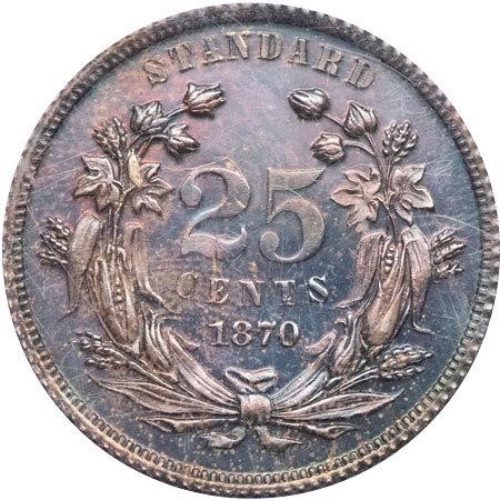 image for: 25C 1870 J-888. PCGS PR63 CAC