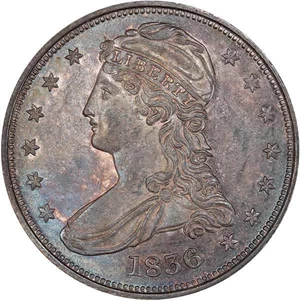 image for: 50C 1836 REEDED EDGE. PCGS MS63 CAC