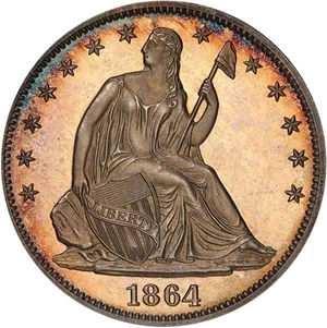 image for: 50C 1864 PCGS PR64 CAM CAC