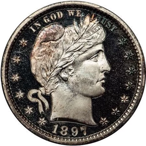 image for: 25C 1897 PCGS PR67+ DCAM CAC