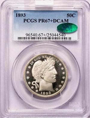 image for: 50C 1893 PCGS PR67+ DCAM CAC