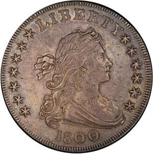 image for: $1 1800 WIDE DATE, LOW 80 PCGS AU58 CAC
