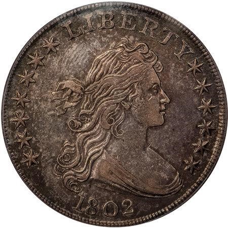 image for: $1 1802 NARROW DATE. PCGS XF45 CAC