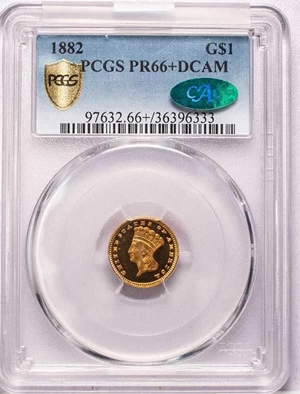 image for: G$1 1882 PCGS PR66+ DCAM CAC