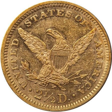 image for: $2.50 1867 PCGS AU58