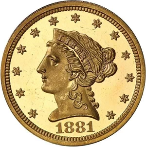 image for: $2.50 1881 PCGS PR65 DCAM CAC