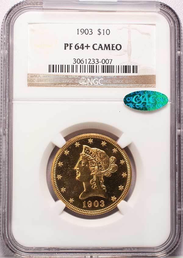 image for: $10 1903 NGC PR64+ CAMEO CAC