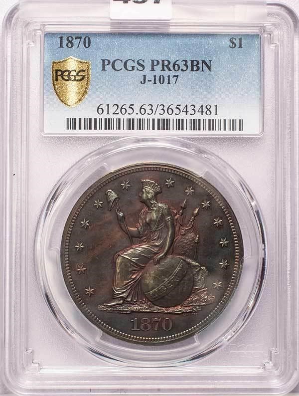 image for: $1 1870 J-1017. PCGS PR63 BN