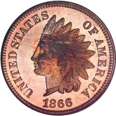 image for: 1C 1866 PCGS PR65RD CAM