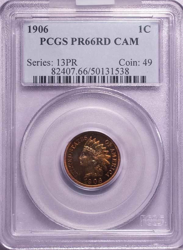 image for: 1C 1906 PCGS PR66RD CAM