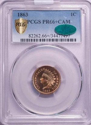 image for: 1C 1863 PCGS PR66+ CAM CAC