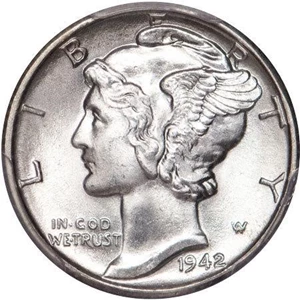 image for: 10C 1942/1-D PCGS MS66+FB CAC