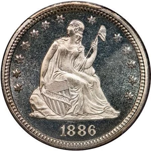 image for: 25C 1886 PCGS PR66 CAM CAC