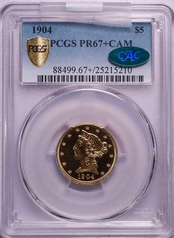 image for: $5 1904 PCGS PR67+ CAM CAC