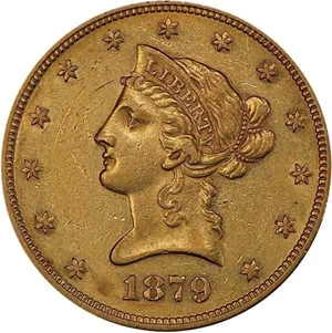 image for: $10 1879-O PCGS AU55