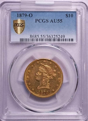 image for: $10 1879-O PCGS AU55