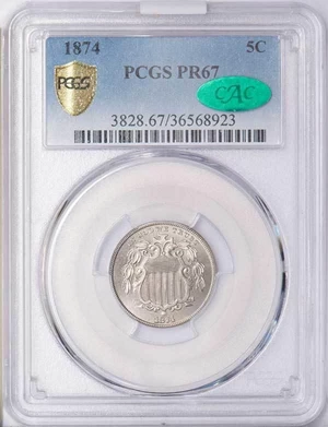 image for: 5C 1874 PCGS PR67 CAC