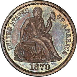 image for: 10C 1870 PCGS PR65 CAC