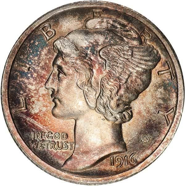 How much is fashion a 1916 d dime worth