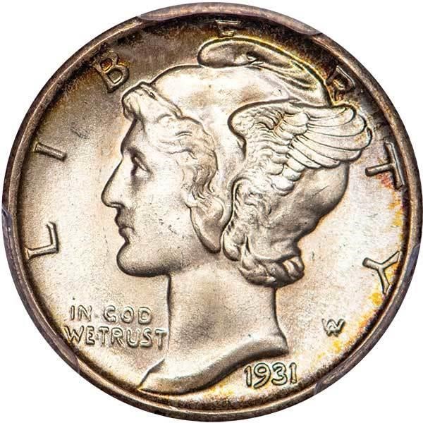 image for: 10C 1931-S PCGS MS66 FB CAC