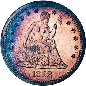 image for: 25C 1868 PCGS PR64 CAM CAC