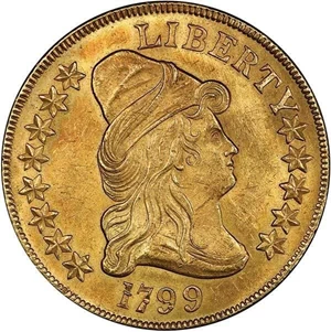 image for: $10 1799 LARGE STARS OBVERSE. PCGS MS63+ CAC