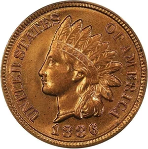 image for: 1C 1886 VARIETY 2. PCGS MS65+ RD CAC