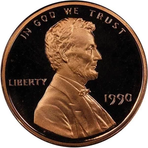 image for: 1C 1990 NO S. PCGS PR69 RD DCAM