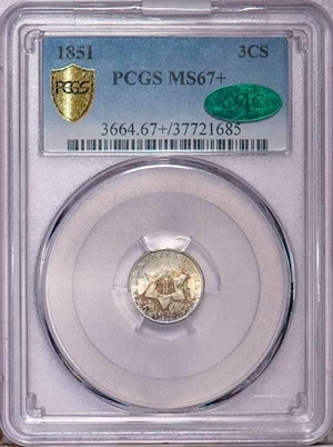 image for: 3CS 1851 PCGS MS67+ CAC