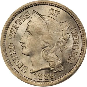 image for: 3CN 1889 PCGS MS67+ CAC