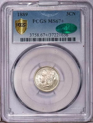 image for: 3CN 1889 PCGS MS67+ CAC