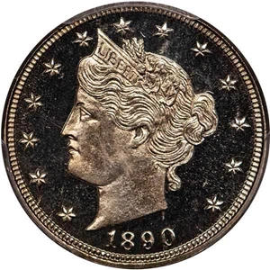 image for: 5C 1890 PCGS PR66 CAM CAC